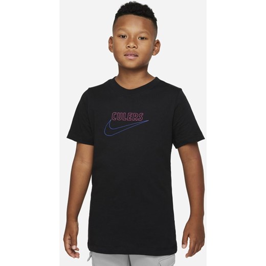 T-shirt piłkarski dla dużych dzieci FC Barcelona - Czerń Nike M Nike poland