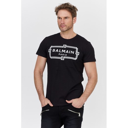 T-shirt męski BALMAIN z napisami z krótkim rękawem w stylu młodzieżowym 