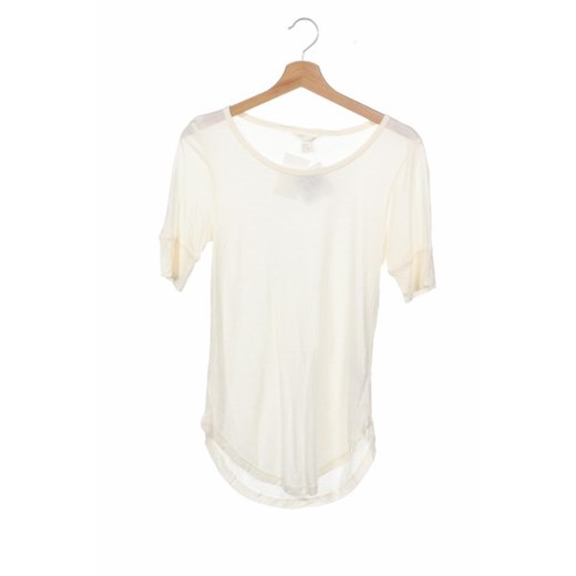 H&M bluzka damska biała z okrągłym dekoltem z krótkim rękawem 