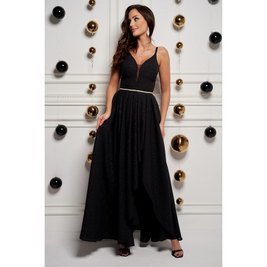Sukienka Ella Boutique maxi czarna na ramiączkach