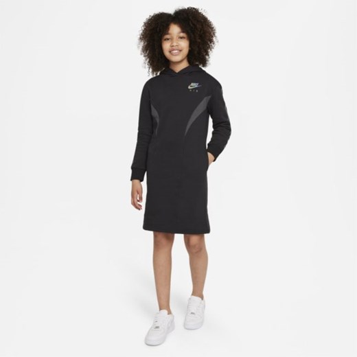 Sukienka z dzianiny dla dużych dzieci (dziewcząt) Nike Air - Czerń Nike XL okazyjna cena Nike poland