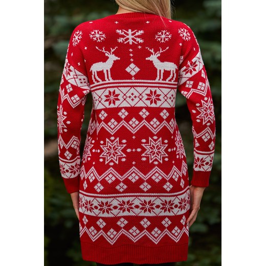 Świąteczna Sukienka Sweter Snow Nmoda Uniwersalny wyprzedaż NMODA