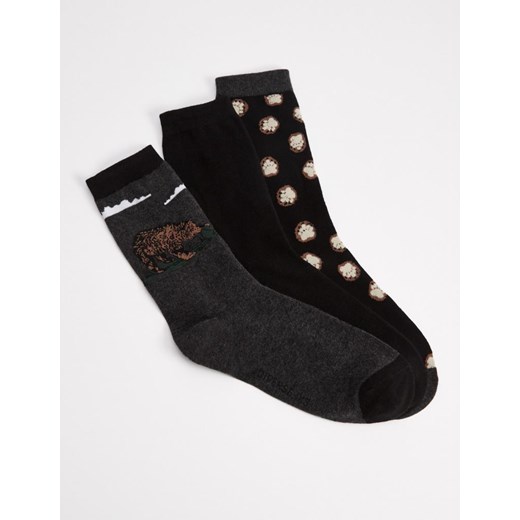 Skarpety GRIZZLY 3PACK Czarny-Grafit 39-42 Diverse 43-46 Diverse