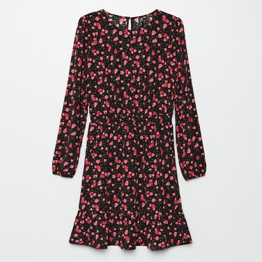 Cropp - Sukienka w kwiaty - Czarny Cropp XS promocyjna cena Cropp