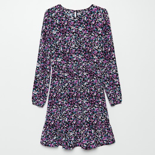 Cropp - Sukienka w kwiaty - Czarny Cropp XL wyprzedaż Cropp