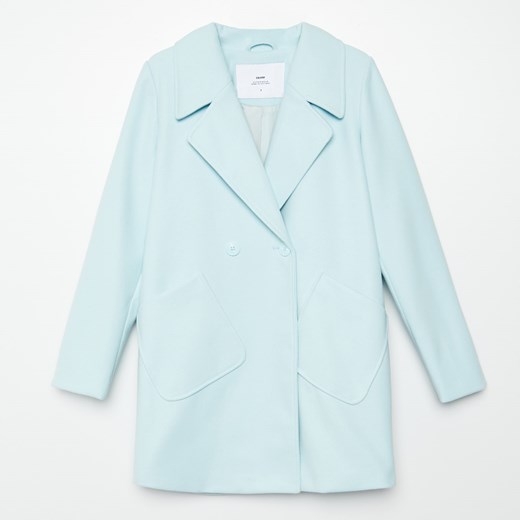 Cropp - Dwurzędowy płaszcz oversize - Niebieski Cropp XL Cropp promocyjna cena