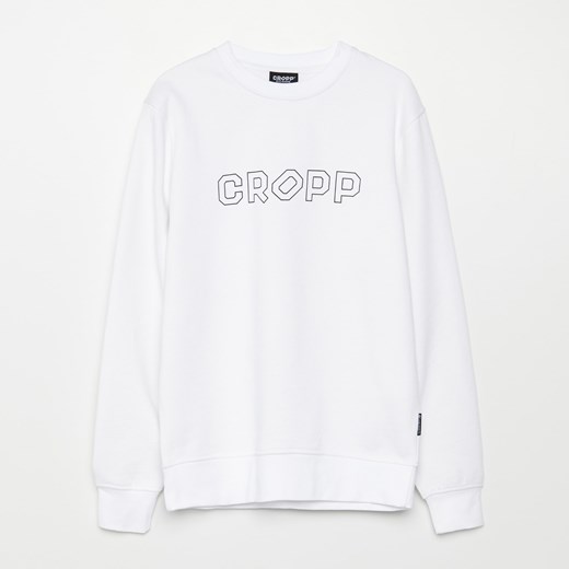 Cropp - Bluza basic z nadrukiem - Biały Cropp S okazyjna cena Cropp