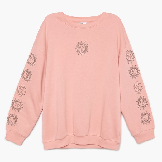 Cropp - Bluza oversize z nadrukiem - Różowy Cropp M Cropp