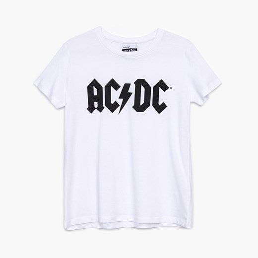 Cropp - Koszulka z nadrukiem AC/DC - Biały Cropp L Cropp