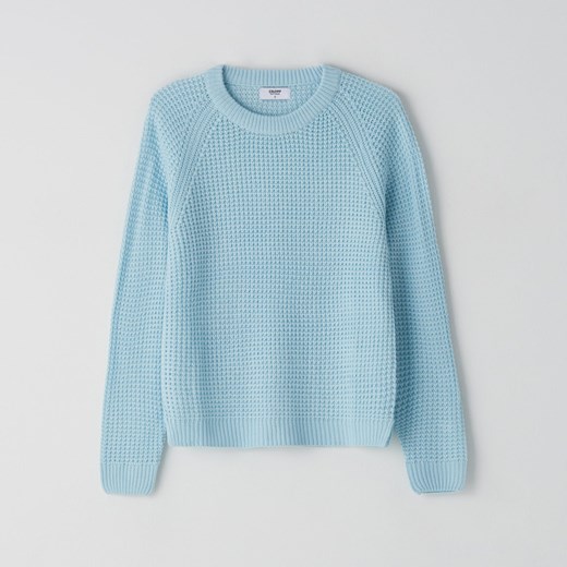 Cropp - Sweter o ryżowym splocie - Niebieski Cropp XL Cropp