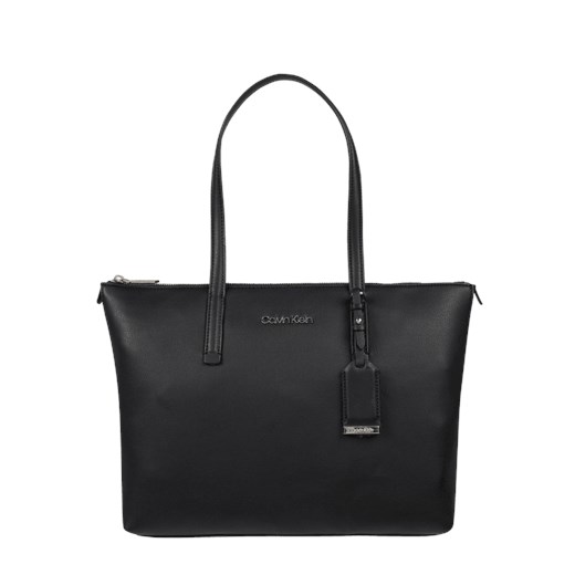 Calvin Klein shopper bag na wakacje na ramię czarna 