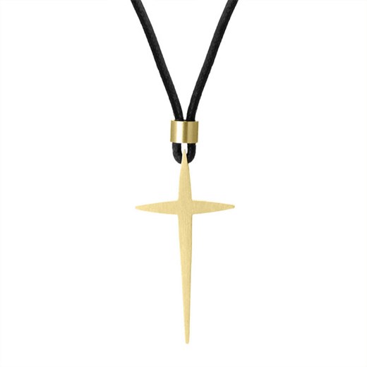 Krzyż sztylet pozłacany naszyjnik męski na regulowanym sznurku ze sklepu manoki.pl w kategorii Naszyjniki męskie - zdjęcie 126521705