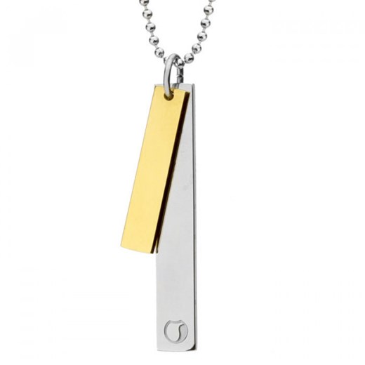 Naszyjnik SIMPLE, dwie blaszki na kulkowym łańcuszku, kolor złoty ze sklepu manoki.pl w kategorii Naszyjniki - zdjęcie 126521906
