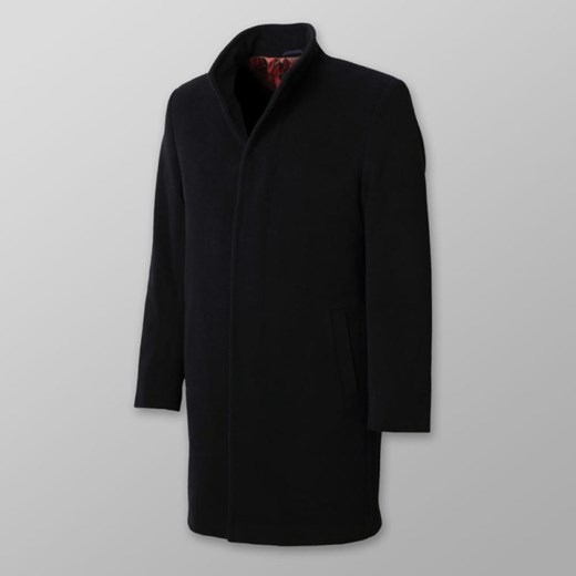 Długi czarny płaszcz męski Willsoor 62 / 176-182 ( 4XL) wyprzedaż Willsoor
