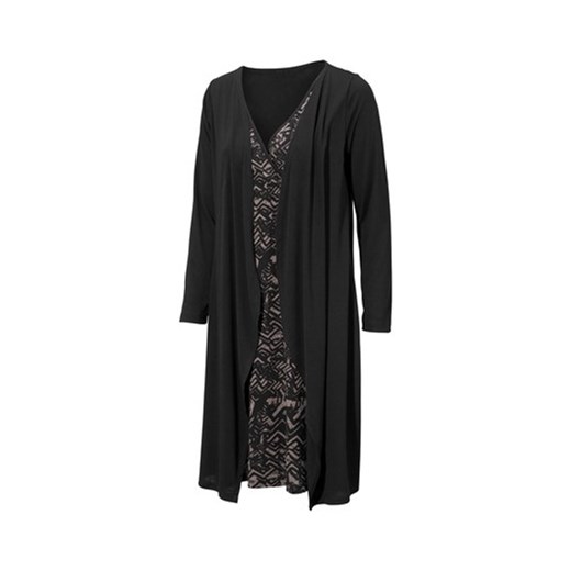 Sukienka szary melanż cellbes czarny abstrakcyjne wzory