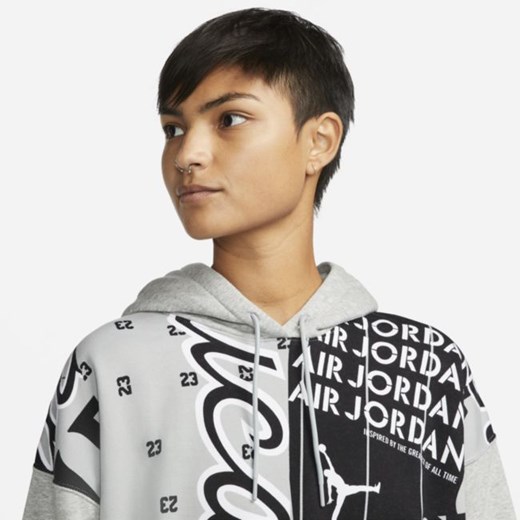 Damska dzianinowa bluza z kapturem i nadrukiem na całej powierzchni Jordan - Jordan XS Nike poland wyprzedaż