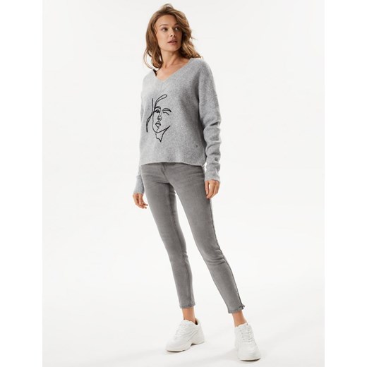 Sweter RYS Szary Melanż XS Diverse M Diverse