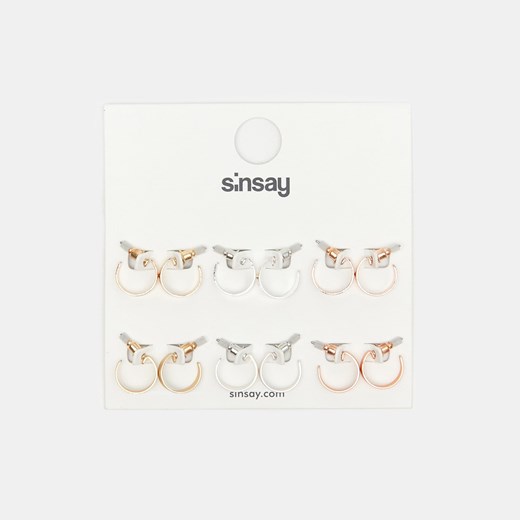 Sinsay - Zestaw kolczyków na sztyfty - Wielobarwny Sinsay Jeden rozmiar promocja Sinsay