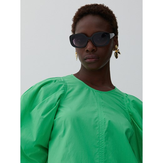 Reserved - Bawełniana sukienka mini - Zielony Reserved XS Reserved promocyjna cena