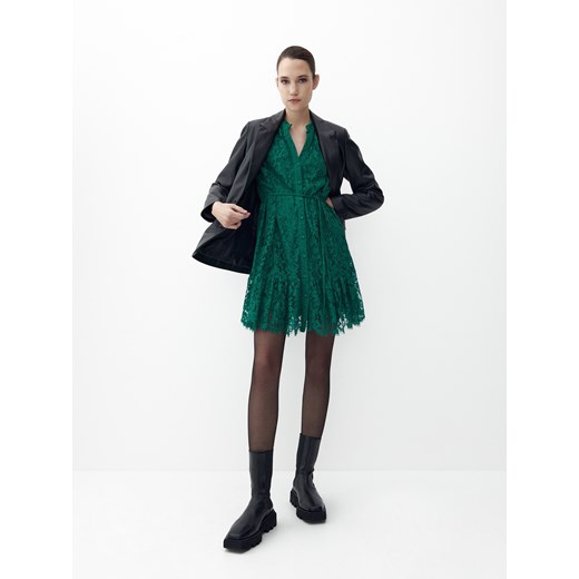 Reserved - Koronkowa sukienka - Zielony Reserved XL Reserved