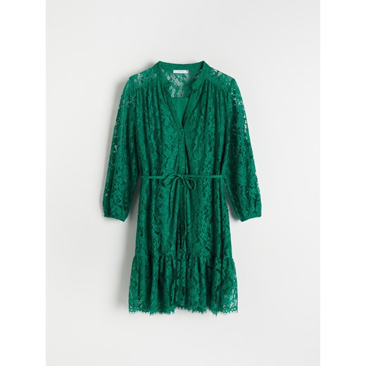 Reserved - Koronkowa sukienka - Zielony Reserved M Reserved