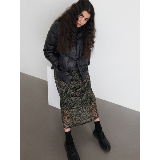 Reserved - Kurtka puffer z imitacji skóry - Czarny Reserved 38 Reserved