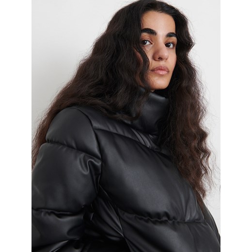Reserved - Kurtka puffer z imitacji skóry - Czarny Reserved 38 Reserved