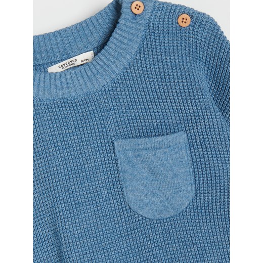 Reserved - Bawełniany sweter - Niebieski Reserved 86 promocja Reserved