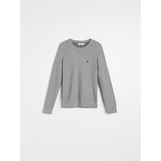 Reserved - Bawełniany sweter z imitacją kieszeni - Jasny szary Reserved 170 Reserved