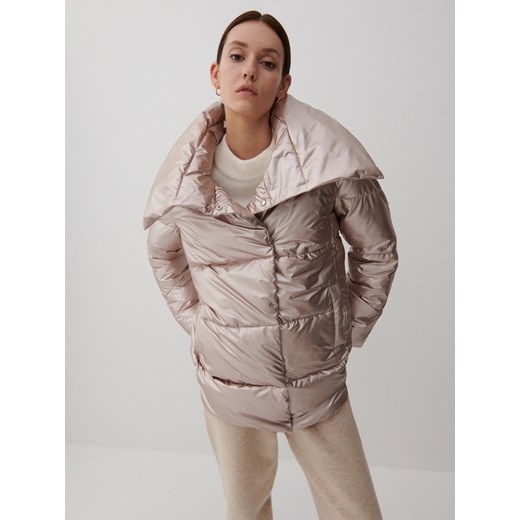 Reserved - Kurtka o połyskującym wykończeniu - Beżowy Reserved 40 Reserved