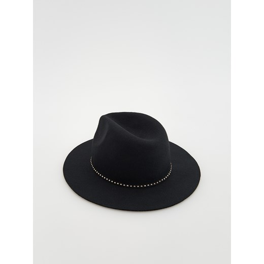 Reserved - Wełniany kapelusz fedora - Czarny Reserved M Reserved