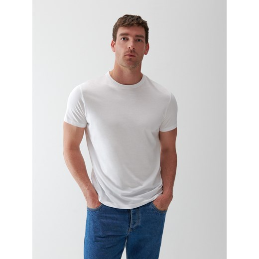 Reserved - Bawełniany t-shirt basic - Biały Reserved L Reserved