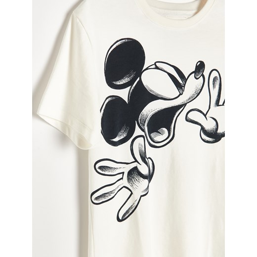 Reserved - Koszulka z Myszką Mickey - Kremowy Reserved M Reserved