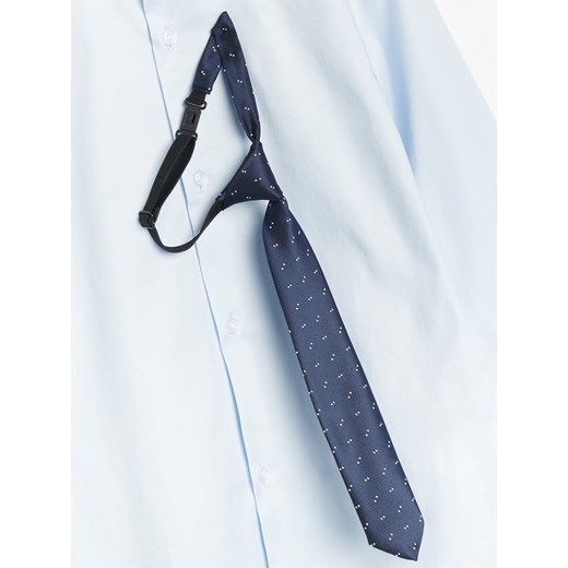 Reserved - Elegancka koszula slim fit z krawatem - Niebieski Reserved 170 Reserved