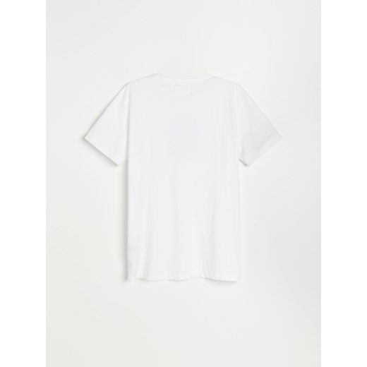 Reserved - T-shirt z nadrukiem - Biały Reserved S wyprzedaż Reserved