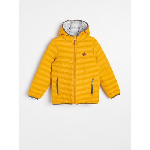 Reserved - Pikowana kurtka z kapturem - Żółty Reserved 116 okazyjna cena Reserved