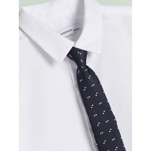 Reserved - Strukturalna koszula z krawatem - Biały Reserved 140 Reserved