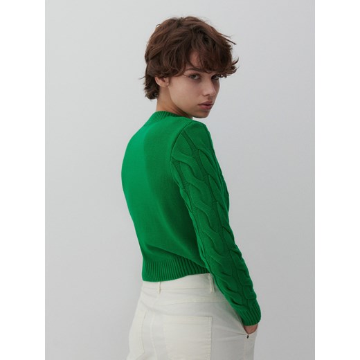 Reserved - Sweter ze stójką - Zielony Reserved M Reserved