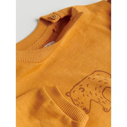 Reserved - Bluza dresowa z nadrukiem - Pomarańczowy Reserved 62 Reserved