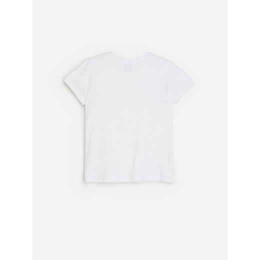 Reserved - Bawełniany t-shirt z nadrukiem - Biały Reserved 164 Reserved