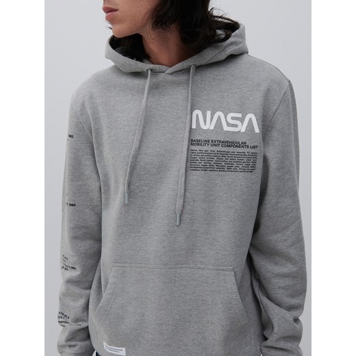 Reserved - Bluza z kapturem NASA - Jasny szary Reserved XXL Reserved