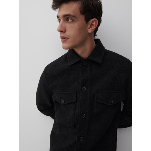 Reserved - Kurtka koszulowa z kieszeniami - Czarny Reserved M Reserved