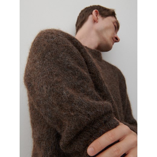 Reserved - PREMIUM Sweter z wełną z alpaki - Brązowy Reserved L/XL Reserved