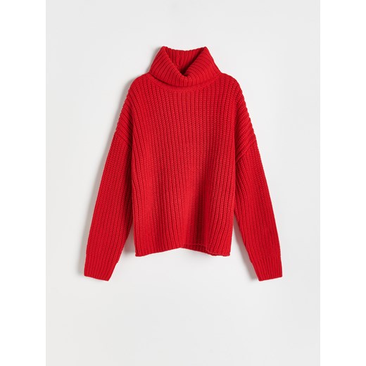 Reserved - Sweter z golfem - Czerwony Reserved S Reserved