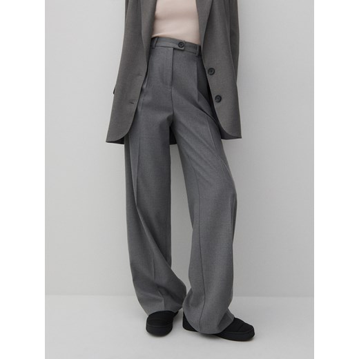 Reserved - Eleganckie spodnie z kantem - Jasny szary Reserved 40 Reserved