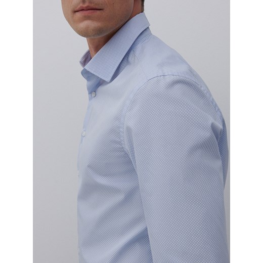 Reserved - Koszula slim fit z drobnym wzorem - Niebieski Reserved S Reserved