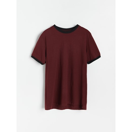 Reserved - Koszulka z bawełny organicznej - Bordowy Reserved XS Reserved