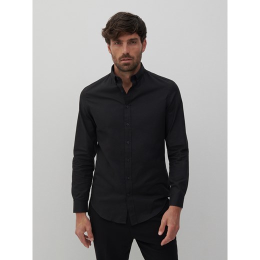 Reserved - Koszula slim fit z łatami na łokciach - Czarny Reserved XL Reserved