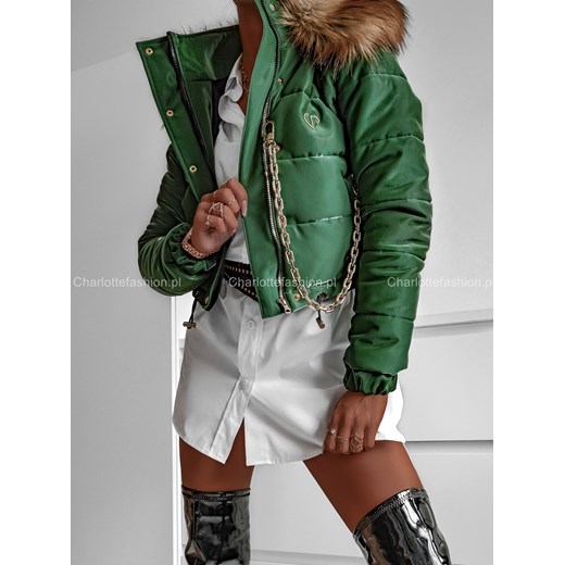 Kurtka z kapturem Joliet w kolorze khaki W306 Loveya L/40 Charlotte Fashion