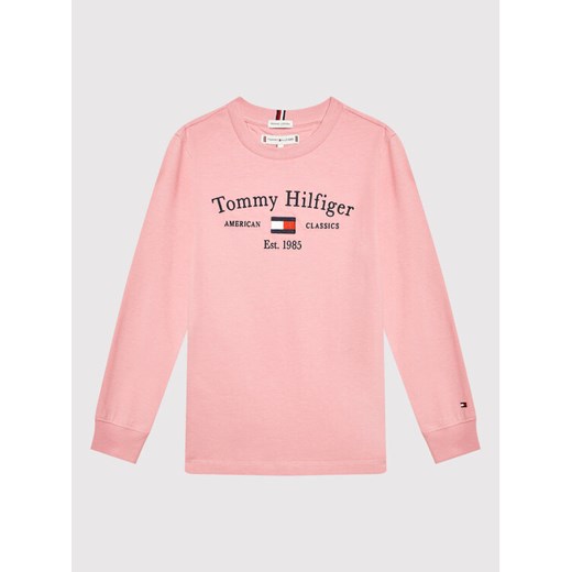 Bluzka TH Artwork KS0KS00203 M Różowy Regular Fit Tommy Hilfiger 5Y okazja MODIVO